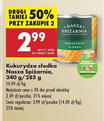 Kukurydza słodka Nasza spiżarnia promocja