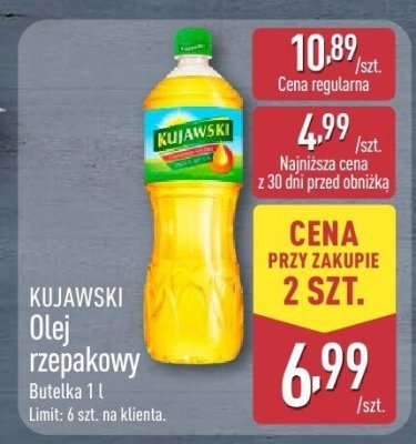 Olej rzepakowy Kujawski promocja w Aldi