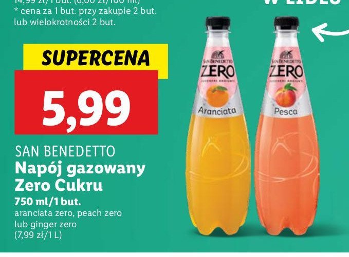 Napój aranciata zero San benedetto promocja