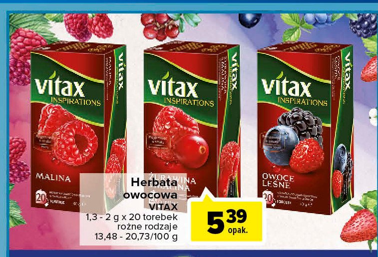 Herbata owoce leśne Vitax inspirations promocja