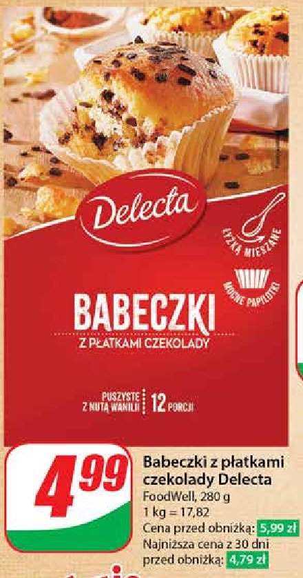 Babeczki z płatkami czekolady Delecta babeczki nadziane promocja