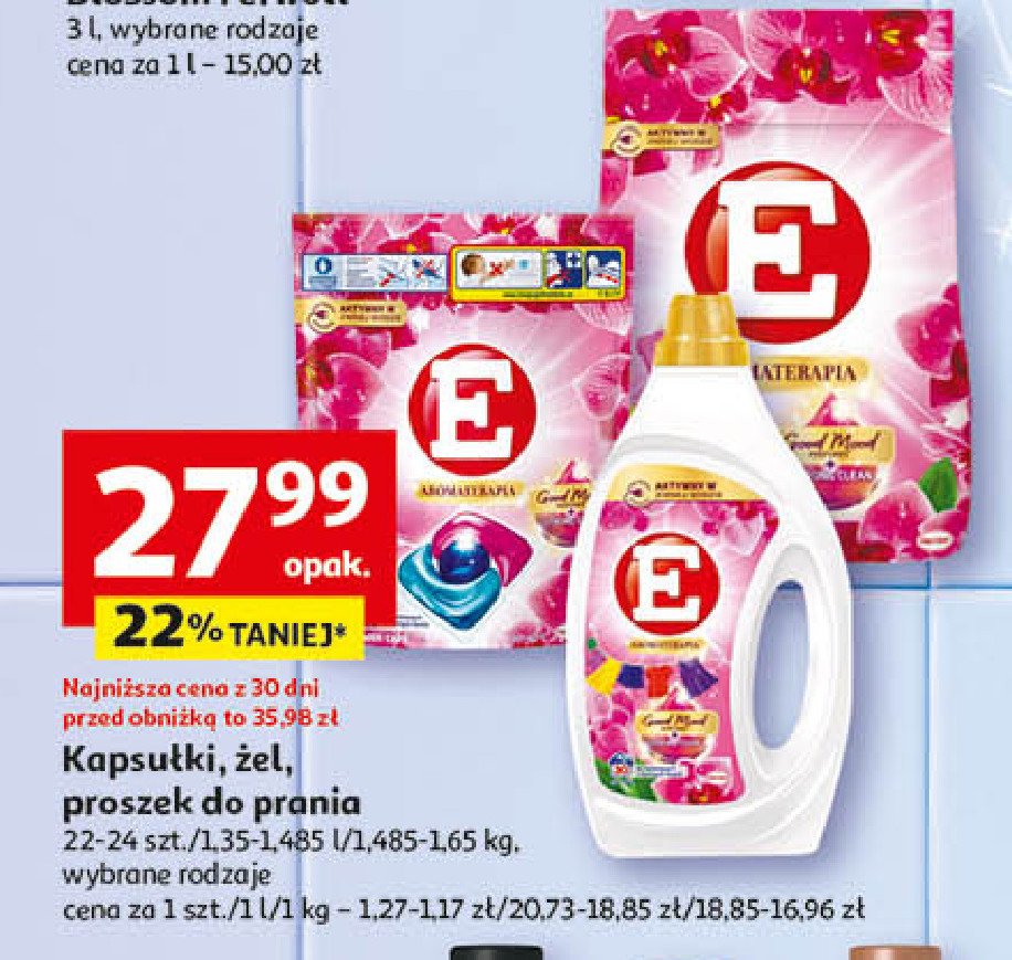 Kapsułki do prania E aromatherapy promocja w Auchan