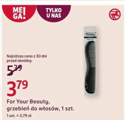 Grzebień do włosów For Your Beauty promocja w Rossmann