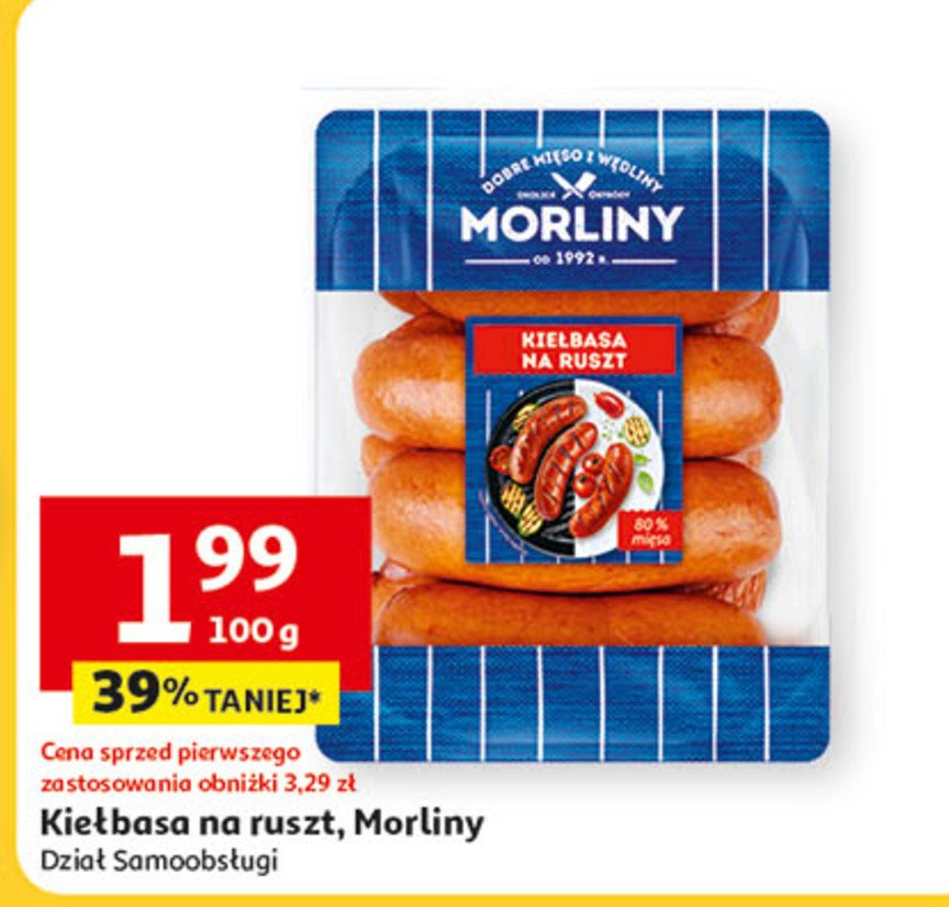 Kiełbasa na ruszt Morliny promocja w Auchan