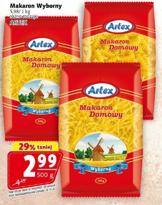 Makaron Wyborny różne rodzaje ARTEX promocja w Prim Market