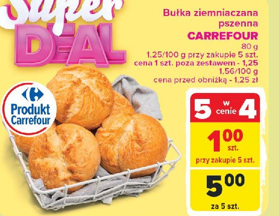 Bułka ziemniaczana pszenna Carrefour promocja