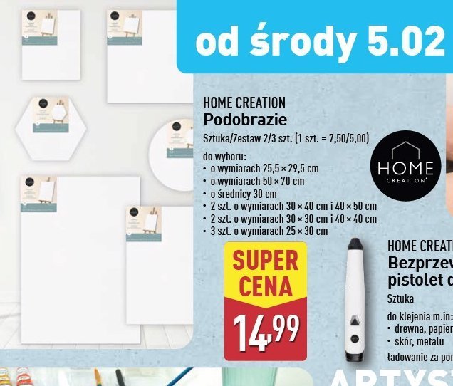 Podobrazie 25 x 30 cm Home creation promocja w Aldi