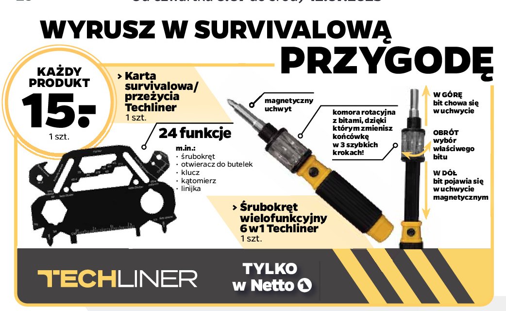 艢rubokr臋t wielofunkcyjny 6w1 Techliner promocja