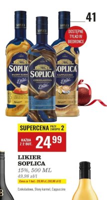 Likier Soplica czekoladowa, słony karmel, cappuccino 15% 500 ml promocja w Biedronka