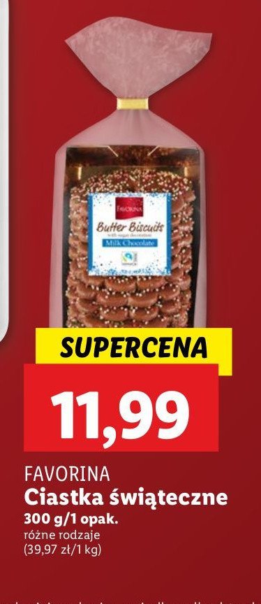 Ciastka świąteczne Favorina promocja w Lidl