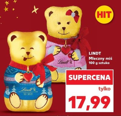 Czekolada mleczny miś Lindt 100g promocja w Kaufland
