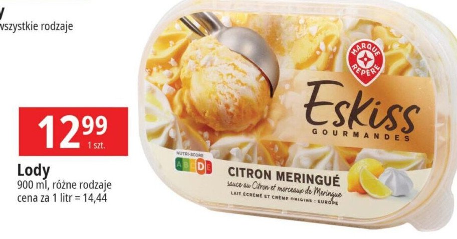 Lody citron meeringuee Wiodąca marka eskiss promocja