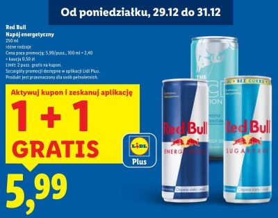 Napój energetyczny różne rodzaje promocja w Lidl