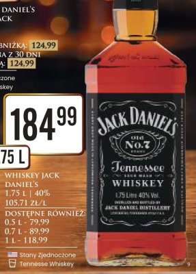 Whiskey Jack Daniel's 1,75 l 40% promocja w Dino