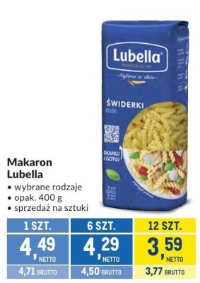 Makaron Lubella wybrane rodzaje promocja w Makro