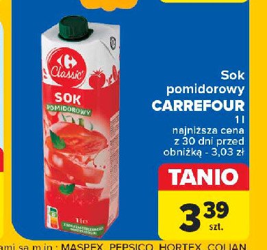 Sok pomidorowy Carrefour promocja w Carrefour Market