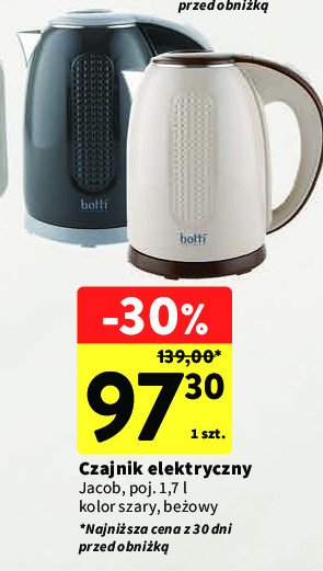 Czajnik jacob 1.7 l jasny szary BOTTI promocja
