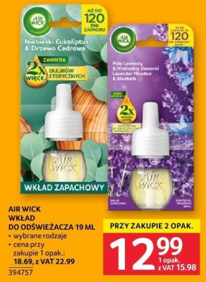 AIR WICK WKŁAD DO ODŚWIEŻACZA 19 ML wybrane rodzaje promocja w Selgros