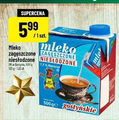 Mleko zagęszczone niesłodzone SM w Gostyniu 500 g promocja w POLOmarket