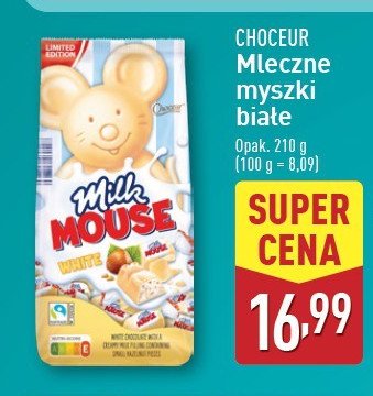 Mleczne myszki białe Choceur promocja w Aldi