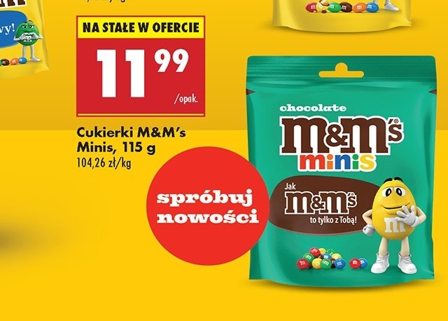 Draże czekoladowe minis M&m's promocja w Biedronka