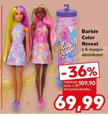 Lalka Barbie Color Reveal z 6 niespodziankami promocja w Kaufland
