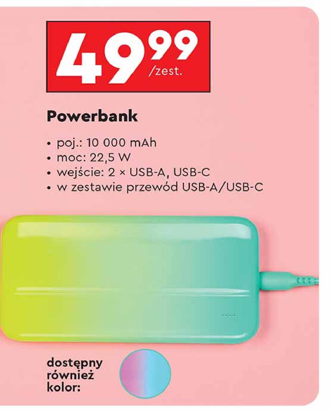 Powerbank 10000 mah promocja w Biedronka