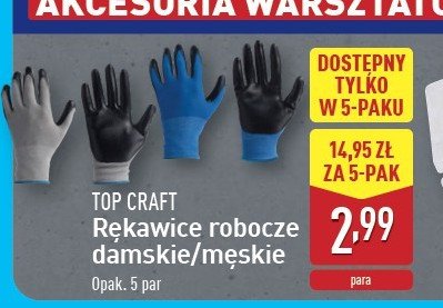 Rękawice robocze damskie Top craft promocja