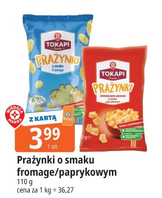 Prażynki o smaku fromage/papryowym Tokapi promocja w Leclerc