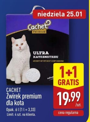 Żwirek premium dla kota Ultra 1+1 GRATIS promocja w Aldi