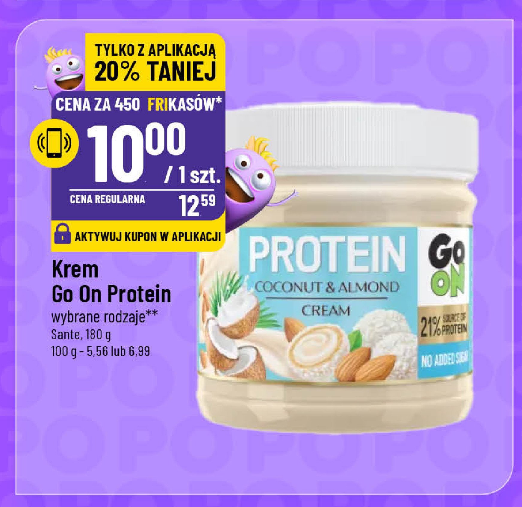 Krem kokosowo-migdałowy Sante go on! protein promocja w POLOmarket