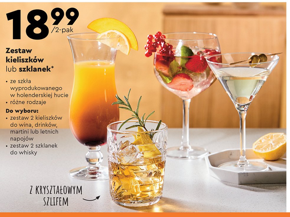 Kieliszki do letnich napojów promocja