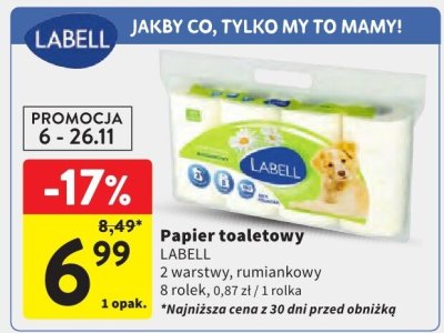 Papier toaletowy Labell promocja w Intermarche