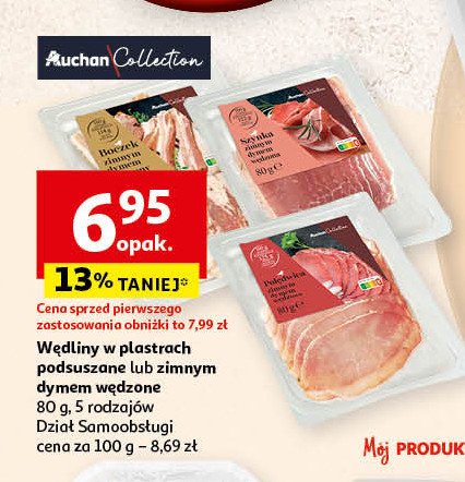 Szynka surowa wędzona AUCHAN COLLECTION promocja w Auchan