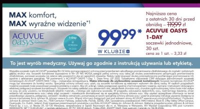 Soczewki kontaktowe Acuvue Oasys 1-Day jednodniowe, 30 szt. promocja w Super-Pharm