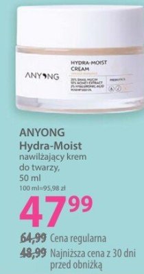 Krem ANYONG Hydra-Moist nawilgający do twarzy 50 ml promocja w Hebe