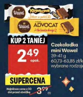 Czekoladka mini Wawel 39-41g wybrane rodzaje promocja w Delikatesy Centrum