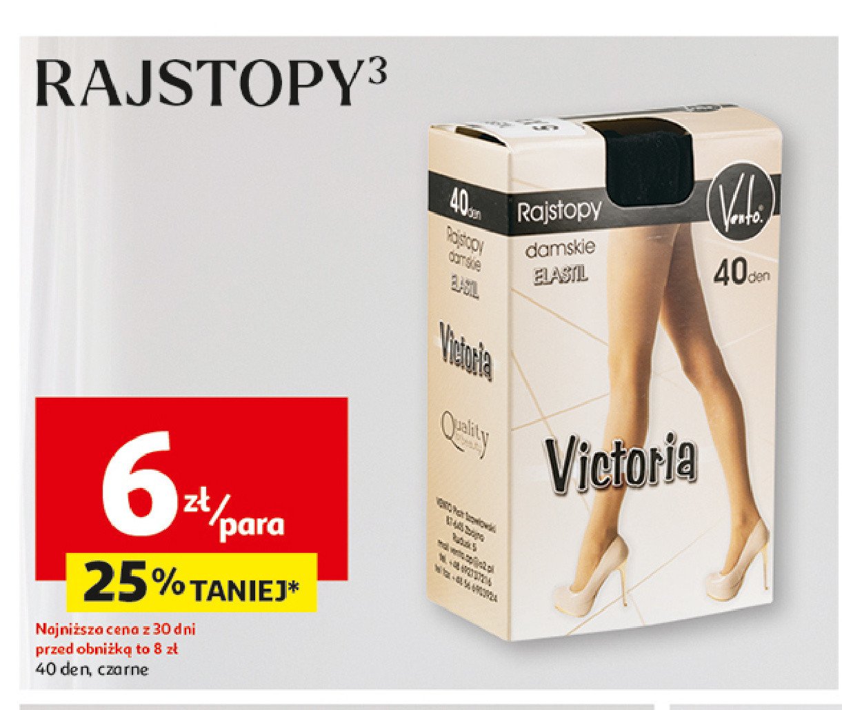 Rajstopy 40 den VENTO promocja w Auchan