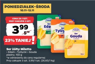 Ser żółty Tylżycki plastry promocja w Netto