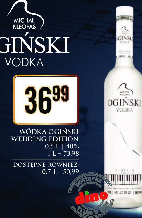 Wódka wedding edition Ogiński vodka promocja w Dino
