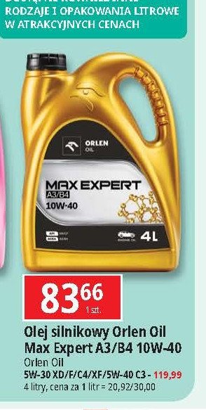 Olej silnikowy max expert 10w-40 Orlen oil promocja