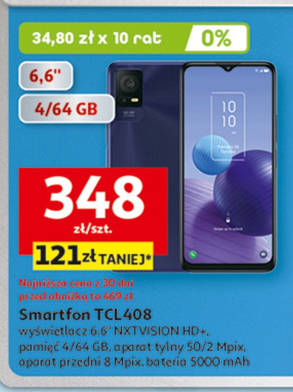 Smartfon 6.6" 408 Tcl promocja