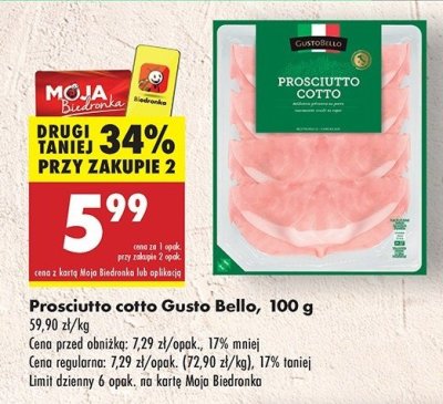 Szynka prosciutto cotto Gustobello promocja