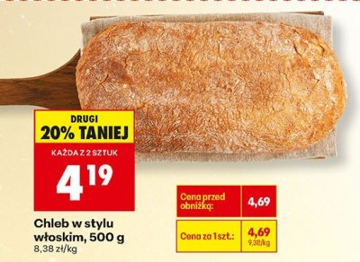 Chleb w stylu włoskim  promocja w Biedronka