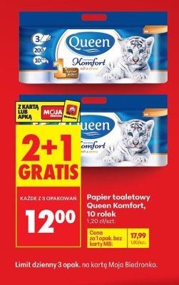 Papier toaletowy Queen Komfort 10 rolek promocja w Biedronka