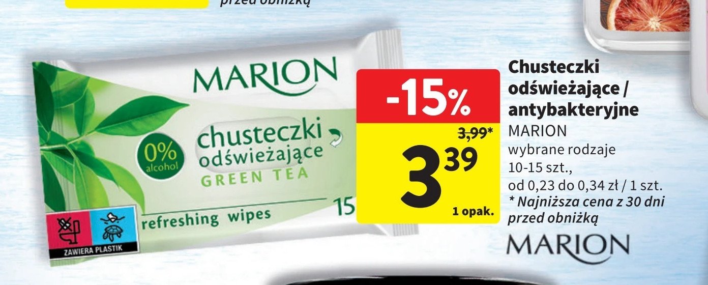 Chusteczki antybakteryjne Marion promocja w Intermarche