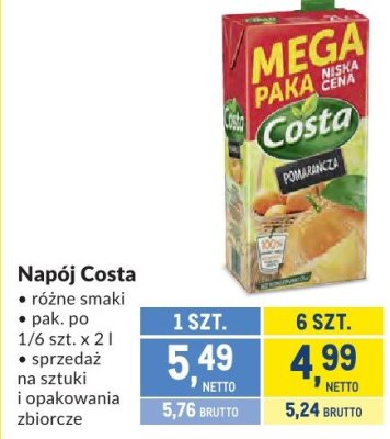 Napój Costa promocja w Makro