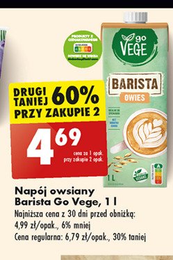 Napój owsiany barista Govege promocja w Biedronka