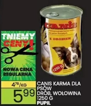 Canis Karma dla psa Konserwa Drób, wołowina 1250 G Pupil promocja w Wafelek