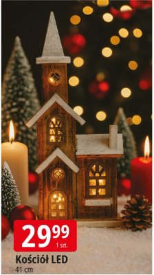 Kościół LED dekoracja świąteczna 41 cm promocja w Leclerc
